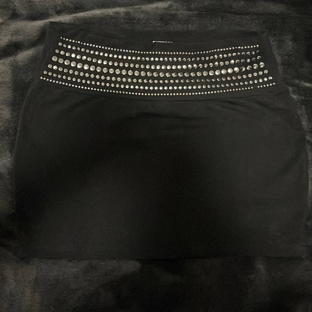 Express black mini skirt with silver stud-like detailing